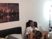 horny neighbor asks me to ride her dildo. 3/16