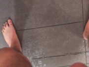 POV Yellow Morning Power Piss Leaves Huge Puddle on Kitchen Floor 13/16