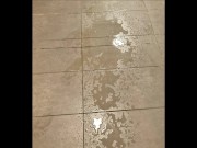 POV Yellow Morning Power Piss Leaves Huge Puddle on Kitchen Floor 14/16