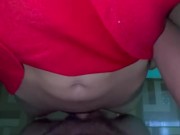 Depois da festa eu fodo ela com força em pé, namorada magrinha com aparelho 3/16