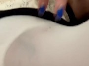 Hot milf masturbates in parking lot, pussy close up, fingering 2/16