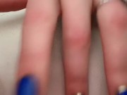 Hot milf masturbates in parking lot, pussy close up, fingering 5/16