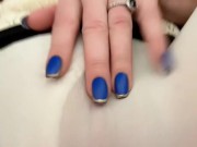 Hot milf masturbates in parking lot, pussy close up, fingering 7/16