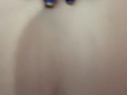 Hot milf masturbates in parking lot, pussy close up, fingering 8/16