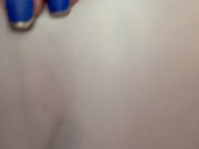 Hot milf masturbates in parking lot, pussy close up, fingering 9/16