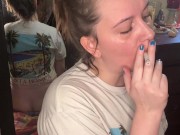 Smoking & Bending Over in Front of Mirror - Full Vid on OF