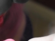 CLOSE UP: Sensual blowjob ends in big cumshot - side view 15/16