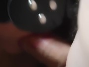 CLOSE UP: Sensual blowjob ends in big cumshot - side view 7/16