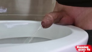 Boy long pissing with uncircumcised cock
