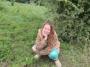 Inexperienced sucks cock in the forest and pisses 2/16