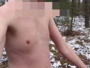 Naturist in the Snow: Forest Bathing in WINTER (TEMPERATURE BELOW ZERO) - totally naked