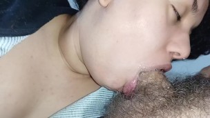 She woke up horny from having a hard cock inside her thirsty mouth, swallowing until she got it all