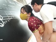 Indian Teacher play Violin Lessons in her class room 12/16