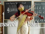 Indian Teacher play Violin Lessons in her class room 16/16
