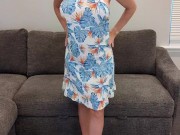 Tropical Dress with Blue Heels 6/16