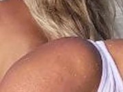 Monika Fox Posing In White Bikini On Beach 11/16