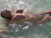 Monika Fox Posing In White Bikini On Beach 16/16