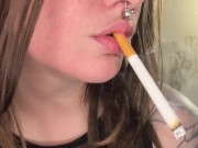 Sexy Smoking Brunette