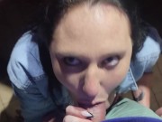 Blue eyed 18 year old pov blowjob and throatpie 10/16