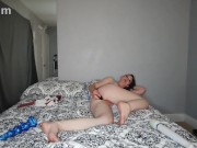 Redhead stepmom strips fucks dildo with butt plug 5/16