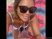 25 asian milf sucks cock on beach gets huge facial 10/16