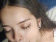 Lunah Blanc moans as she swallows me to ride the big dick 15/16