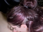 Quick blowjob in the car and makes me cum all over her mouth 3/16