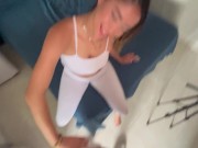 fitness blonde latina doing yoga gets hard fuck and cum inside pussy 2/16