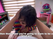 I'm in love with my stepdad and he catches me masturbating so I decide to fuck him. 16/16