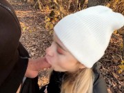 Hiking Ended with Blowjob and Risky Public Fuck in the Forest