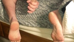 Showing off my feet and asshole while jerking off & cumming for a fan