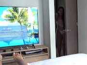 Sexy Girl Watches Her Stepbrother As She Masturbates And Gets The Creampie - Ema Ribeiro 1/16