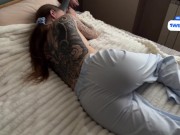 Tatted Teen Fucked by Stepdad in Pajamas While Mom's Away - Morning Cowgirl & Missionary 1/16
