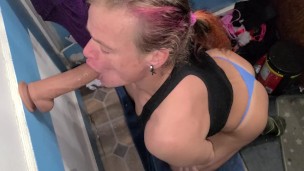 Femboy sucks some cock while tying his hair!