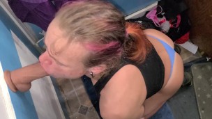 Femboy enjoys swallowing cock and sucking balls!
