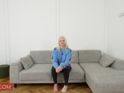 Fit18 - Amber Kawaii - Casting Tall Blonde German In White Bodysuit - 60FPS POV