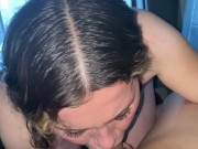 Latina gives trucker a blow job at rest stop and drinks all his cum 🔥💦 8/16