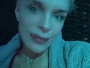 Hot milf masturbates in public pussy spa close up, OnlyFans