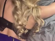 Lucky catches Loula in office clothes rips a hole in tights and pulls knickers to the side (short) 1/16