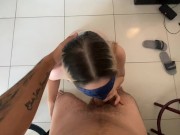 blowjob to my boyfriend's friend in the room next door 14/16