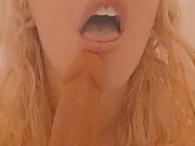 Kitten gives dildo head in the shower hot and steamy 9/16