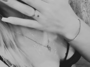 Young student fucks dildo hard, cum in mouth, black and white! 6/16