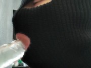 Young student shows body, dripping wet, deepthroats dildo to balls