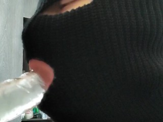 Young student shows body, dripping wet, deepthroats dildo to balls