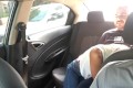 horny couple fuck in the uber car.