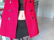 Showing off on the street in transparent clothes 1/16