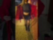Showing off on the street in transparent clothes 10/16