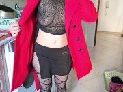 Showing off on the street in transparent clothes 8/16