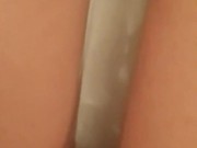 Ass pressed against glass while I finger deeply 10/16