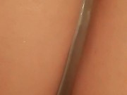 Ass pressed against glass while I finger deeply 12/16